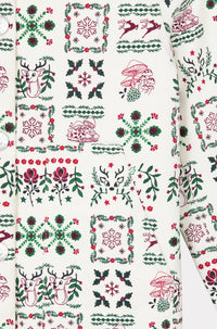 Festive printed jacket with fancy collar - Ecru