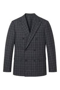 Veste de costume London à double poches en soie - Dark Charcoal