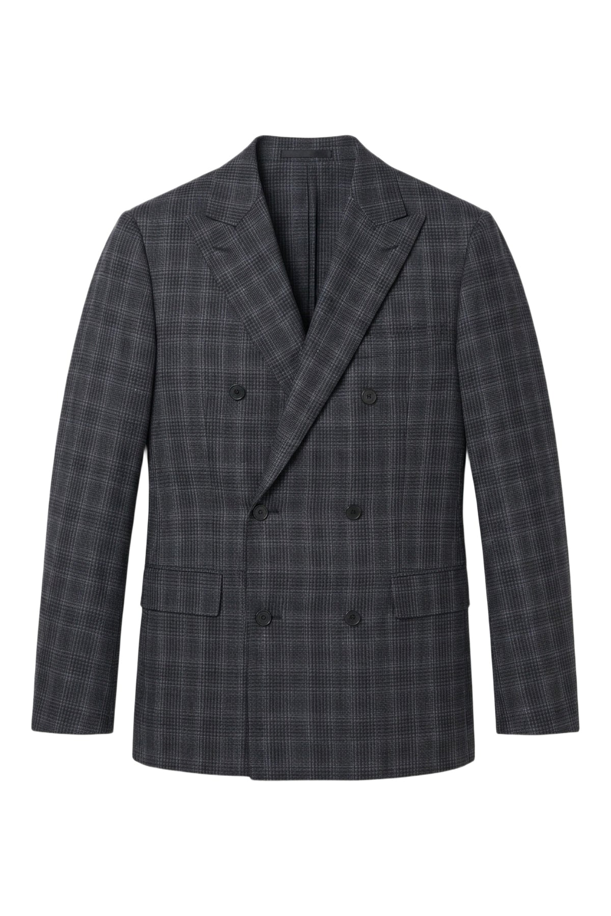 Veste de costume London à double poches en soie - Dark Charcoal