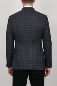 Veste de costume London à double poches en soie - Dark Charcoal