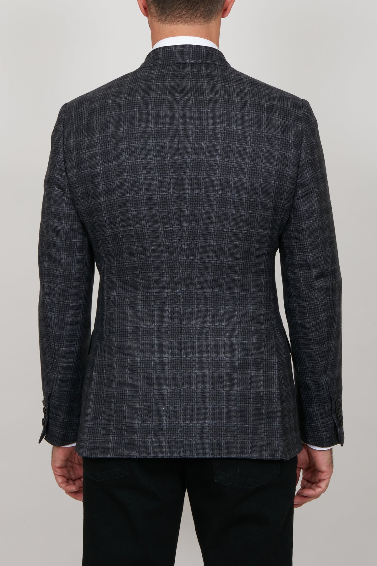 Veste de costume London à double poches en soie - Dark Charcoal