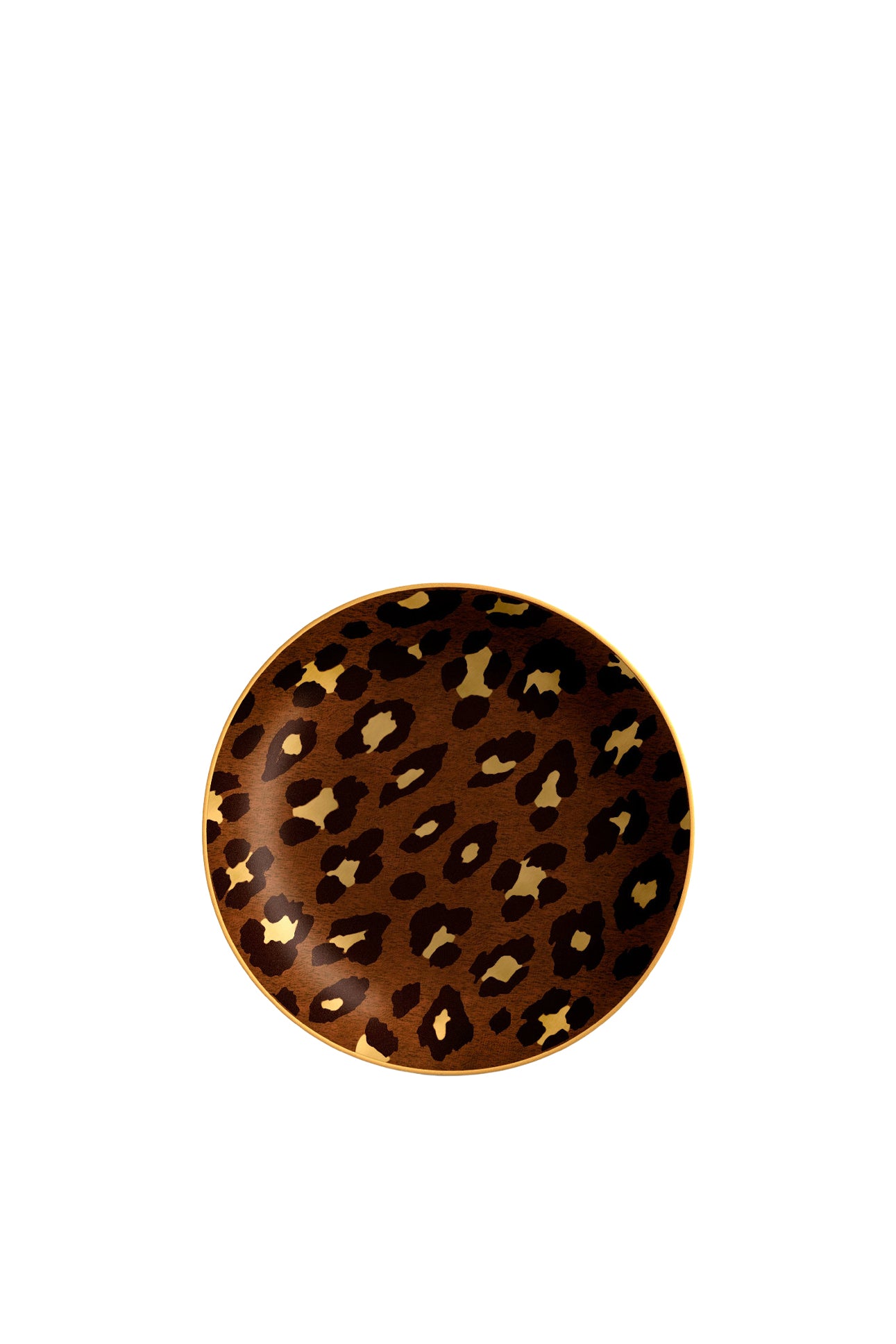 Assiette à canapés imprimé léopard en or et porcelaine - Brown & Gold