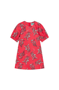 Robe à manches ballons en coton Year of the Dragon - Medium Red
