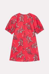 Robe à manches ballons en coton Year of the Dragon - Medium Red