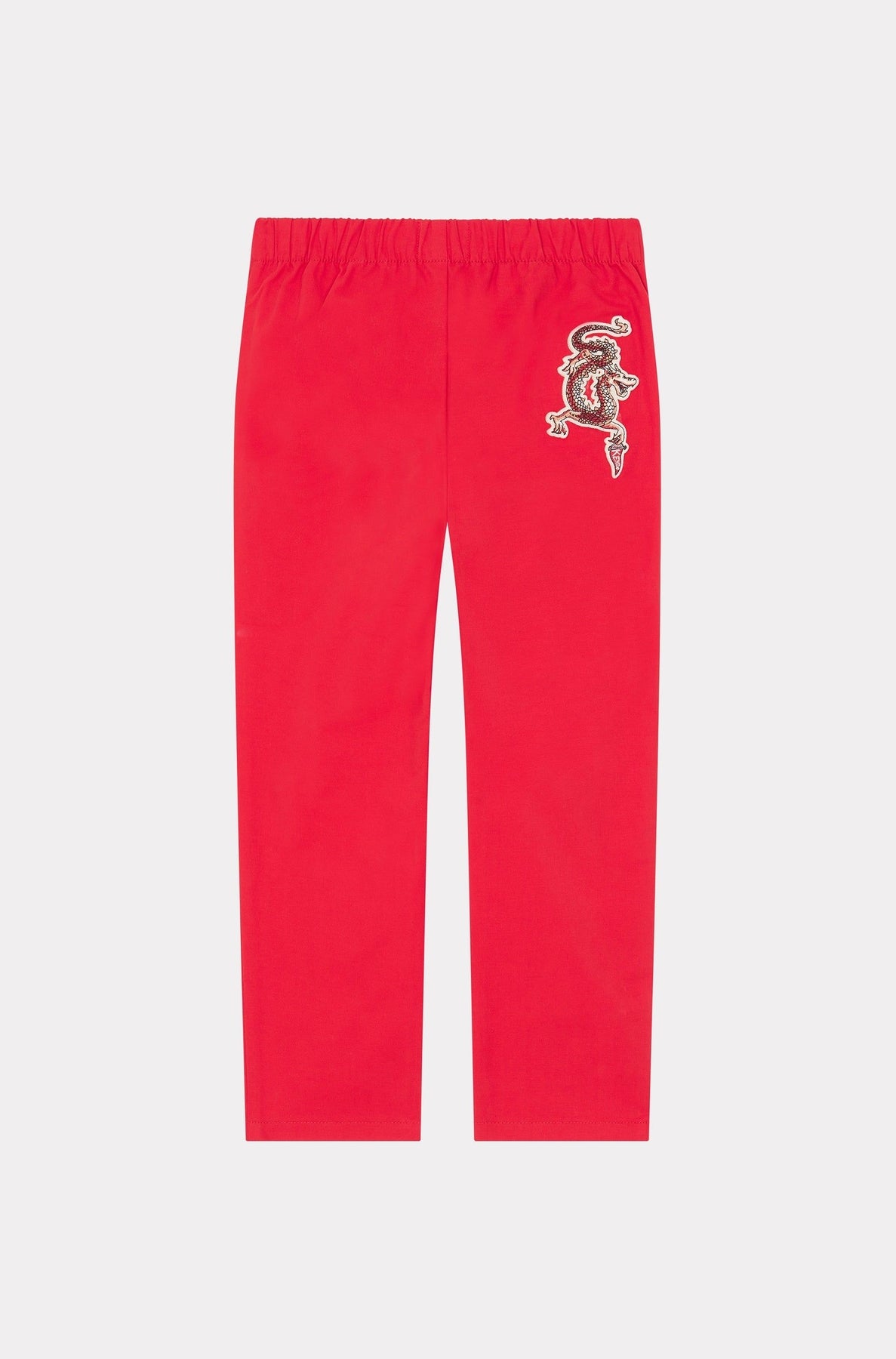 Pantalon en coton brodé Year of the Dragon - Medium Red