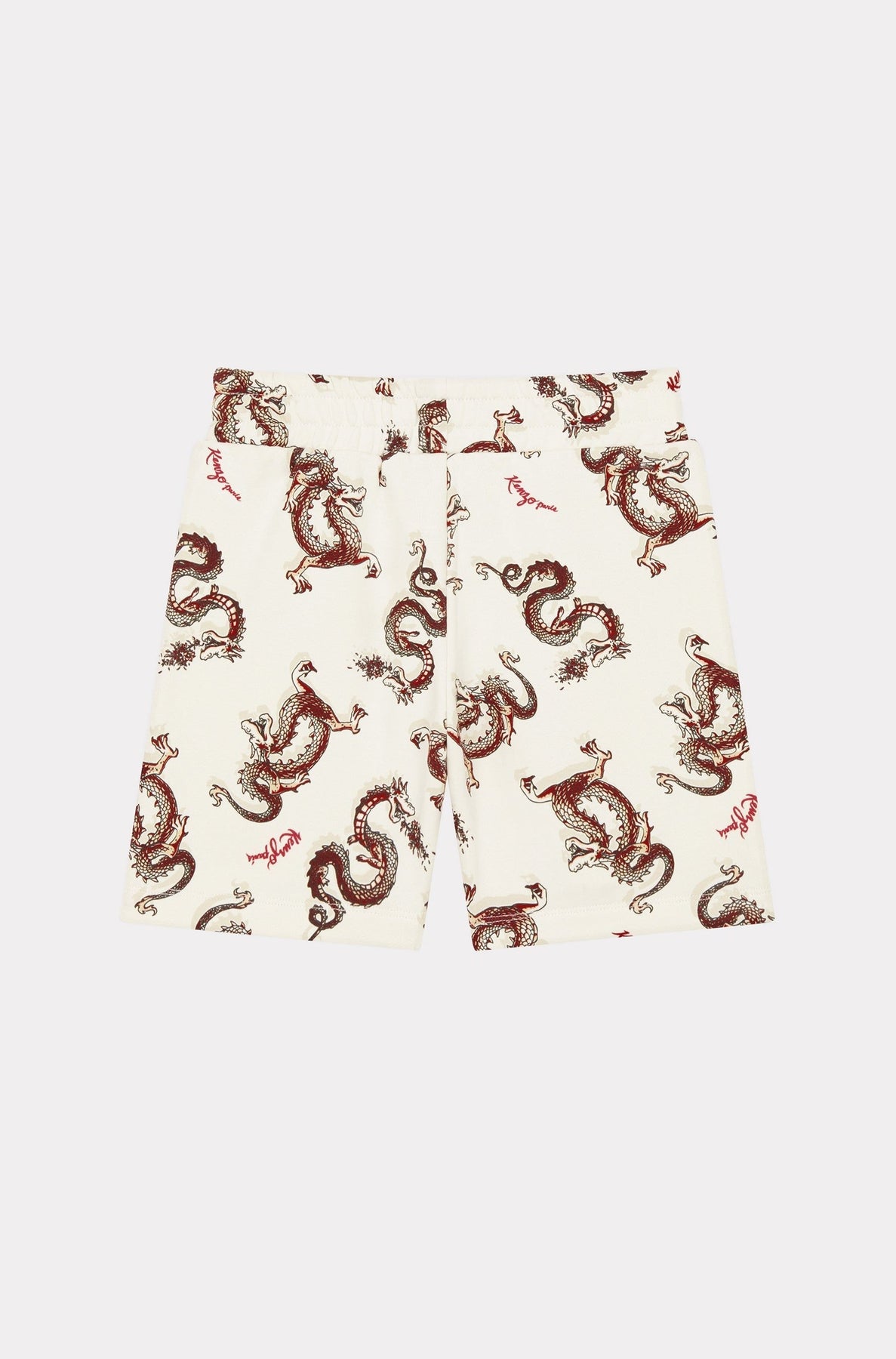 Year of the Dragon printed cotton shorts - Cream