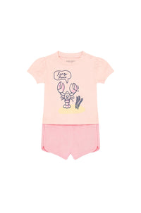 Ensemble short et T-shirt - Pastel Pink