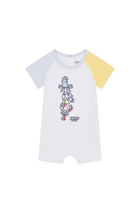 Combishort en coton imprimée - White