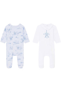 Set of 2 Eiffel Tower pyjamas - Light Blue