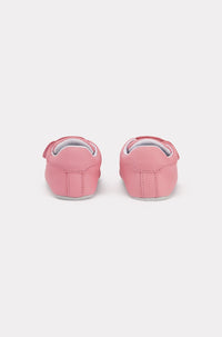 Chaussons en cuir avec scratch en cuir - Flamingo Pink