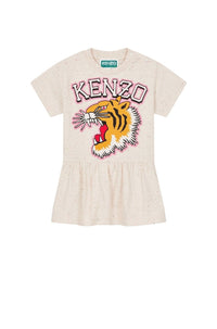 Short-sleeved dress - Cream