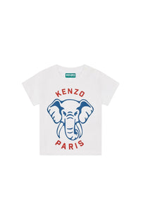 Short-sleeved T-shirt with elephant - White
