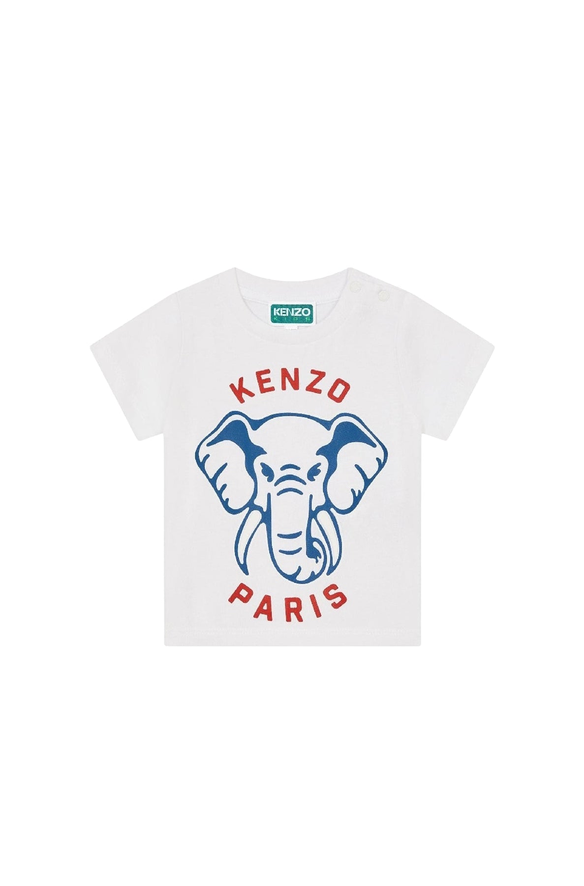 Short-sleeved T-shirt with elephant - White