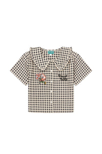 Chemise à manches courtes Flower - Cream