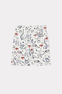 Bermuda imprimé en coton Sailor - White
