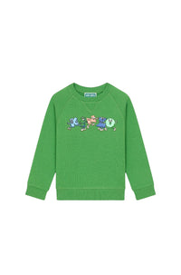 Flower Sweatshirt - Bottle Green