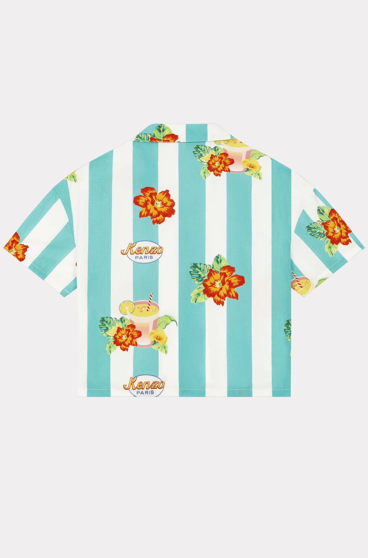Chemise imprimée en coton - Turquoise