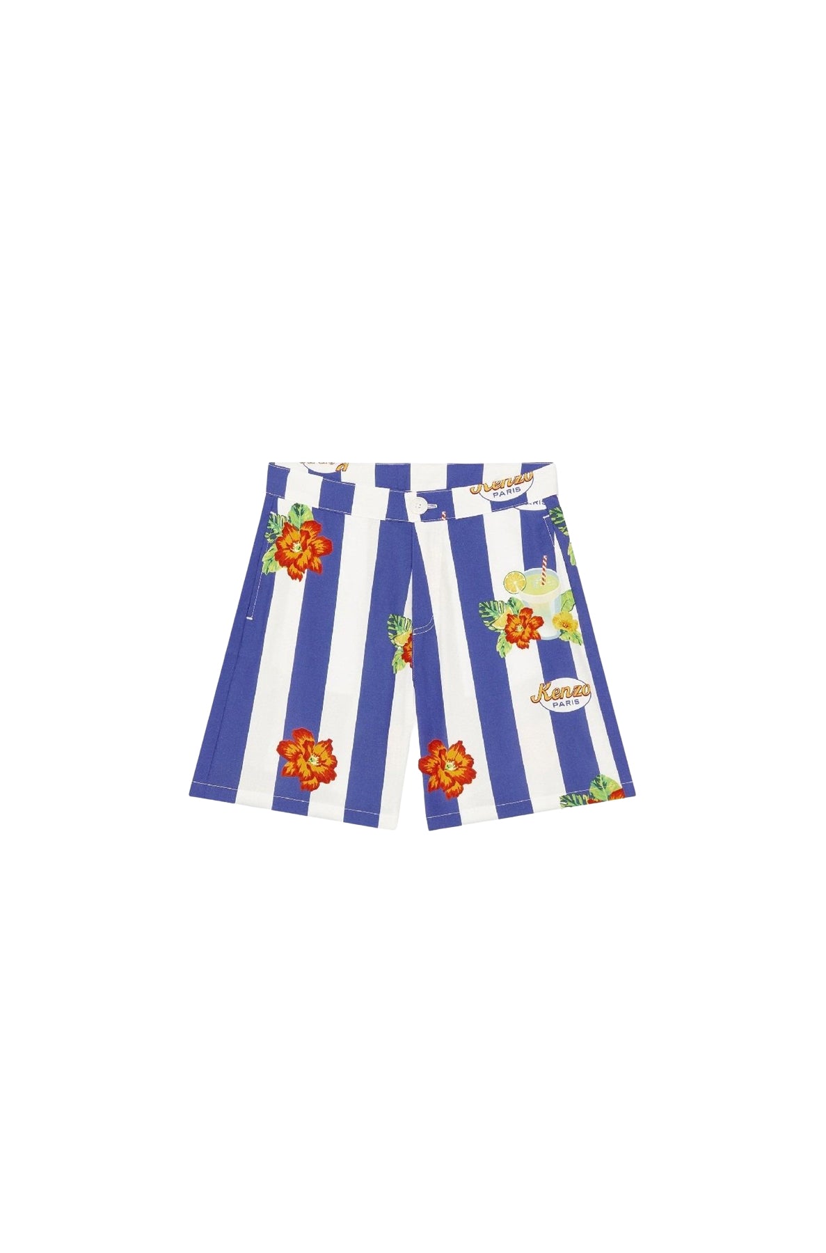 Short rayé à imprimé tropical - Electric Blue