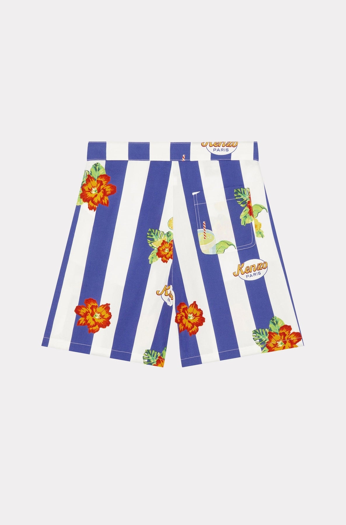 Short rayé à imprimé tropical - Electric Blue