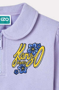 Blue Jungle embroidered 2-piece set - Wisteria