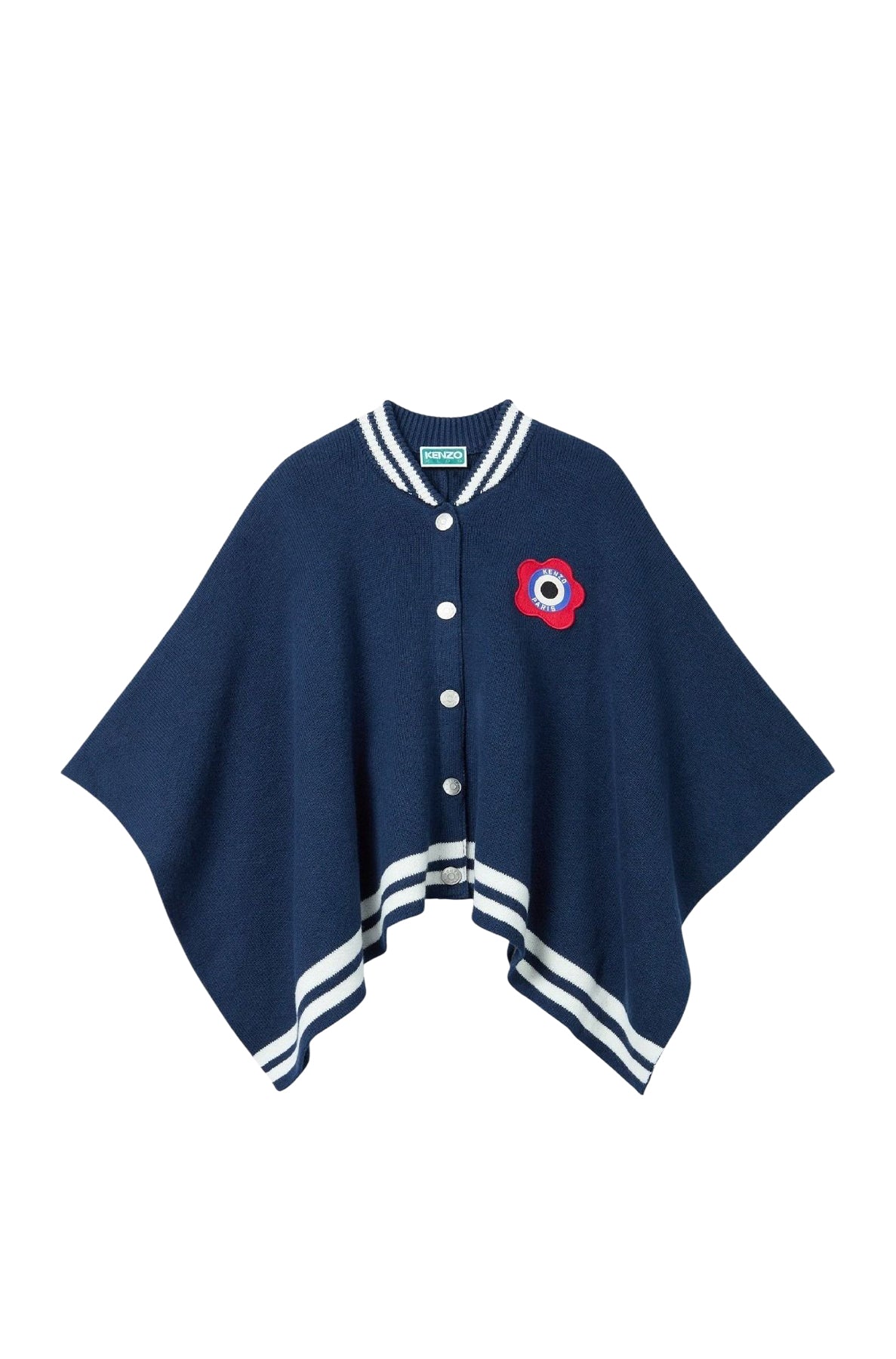 Embroidered cape - Blue Black