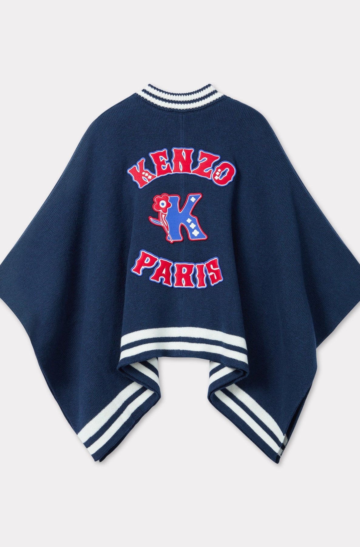 Embroidered cape - Blue Black