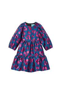 Festive dress in acetate - Blue