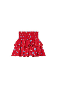 Printed ruffled skirt - Cherry