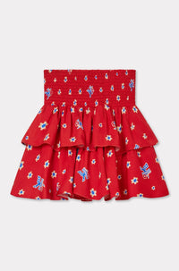 Printed ruffled skirt - Cherry