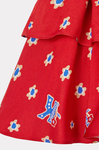 Printed ruffled skirt - Cherry