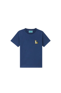 Embroidered T-shirt - Blue Black