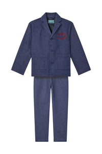 Embroidered set - Blue Black