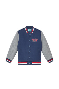 Embroidered wool jacket - Blue Black