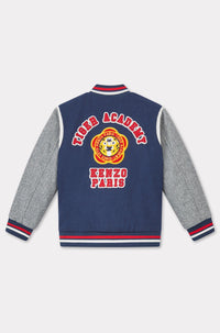 Embroidered wool jacket - Blue Black