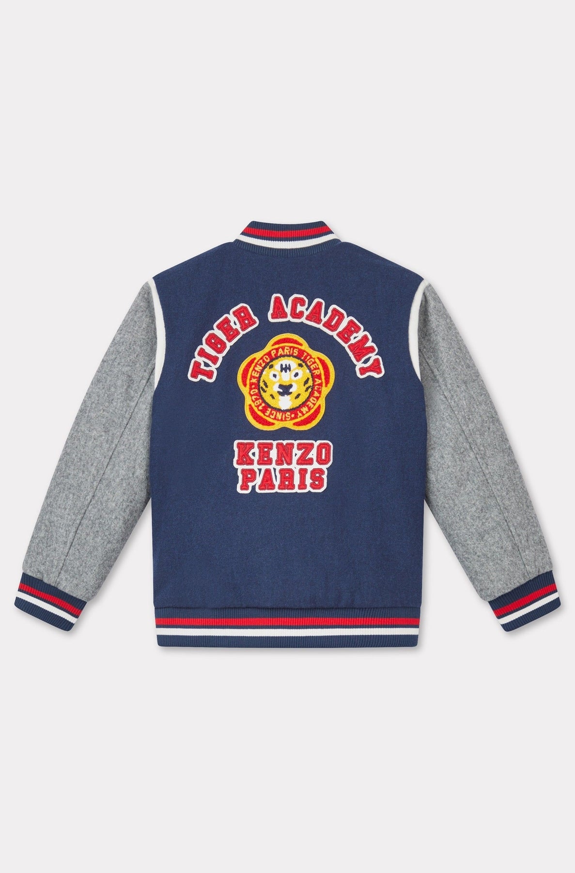 Embroidered wool jacket - Blue Black