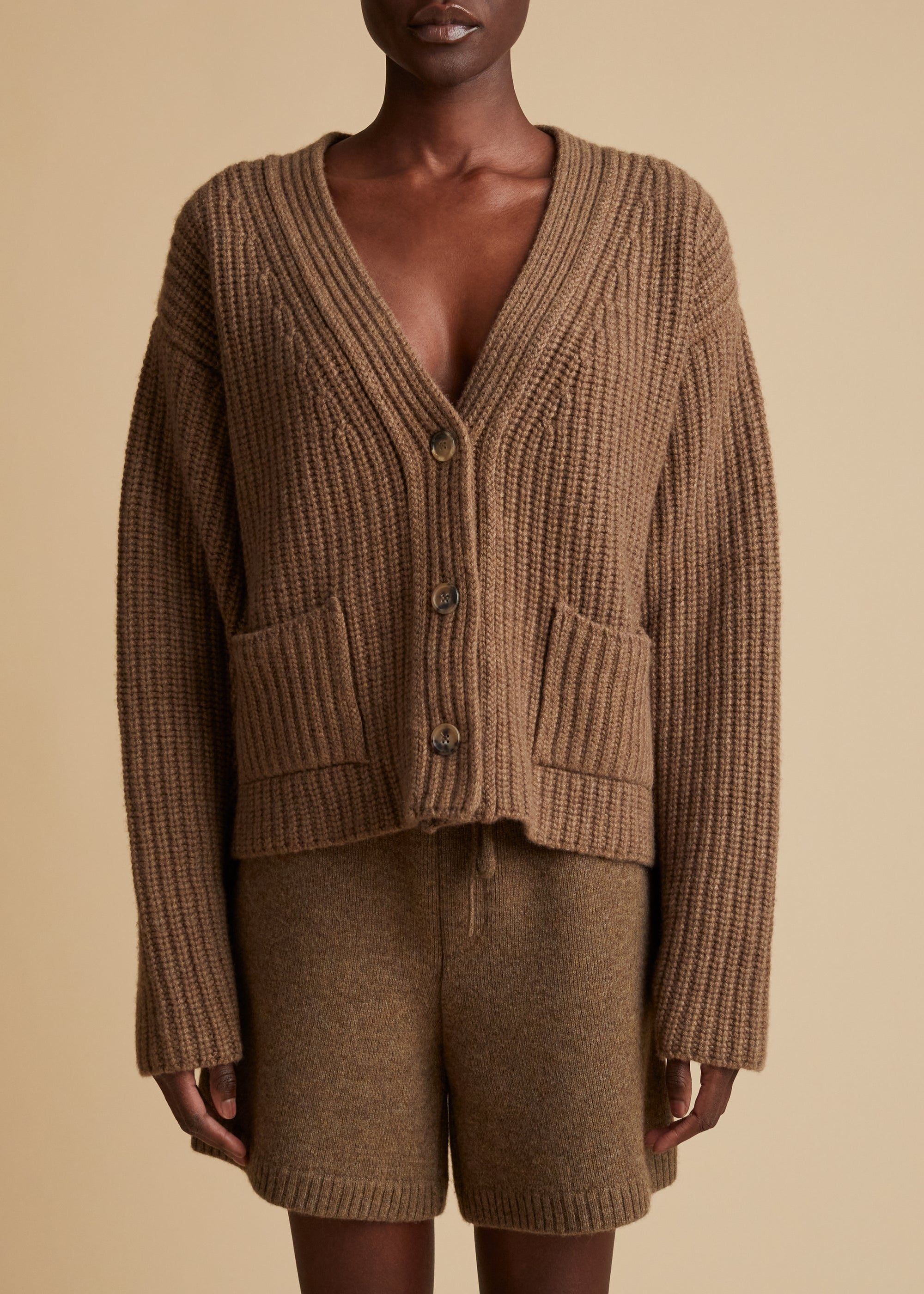 Lea cardigan in cashmere - Moss