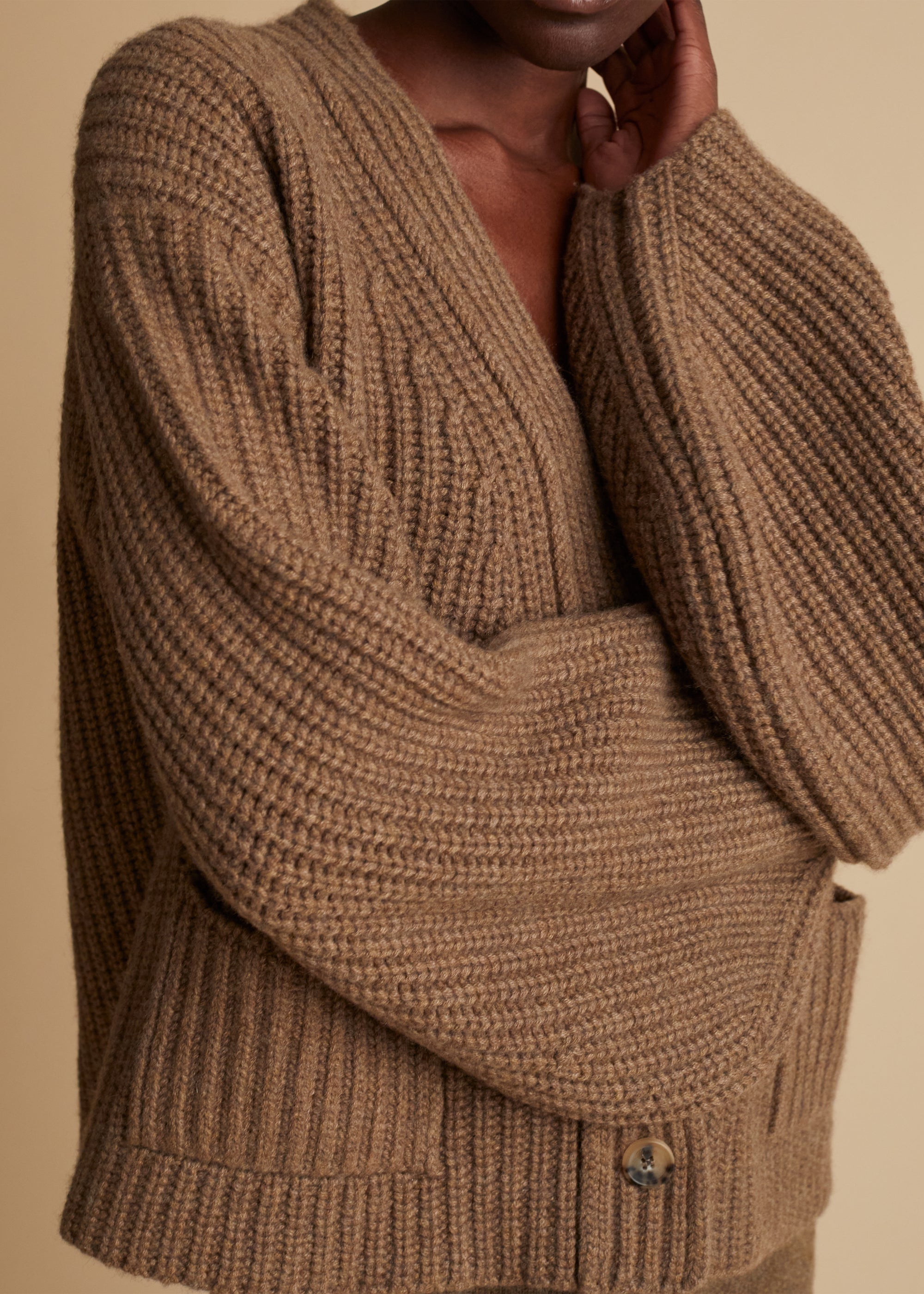 Lea cardigan in cashmere - Moss