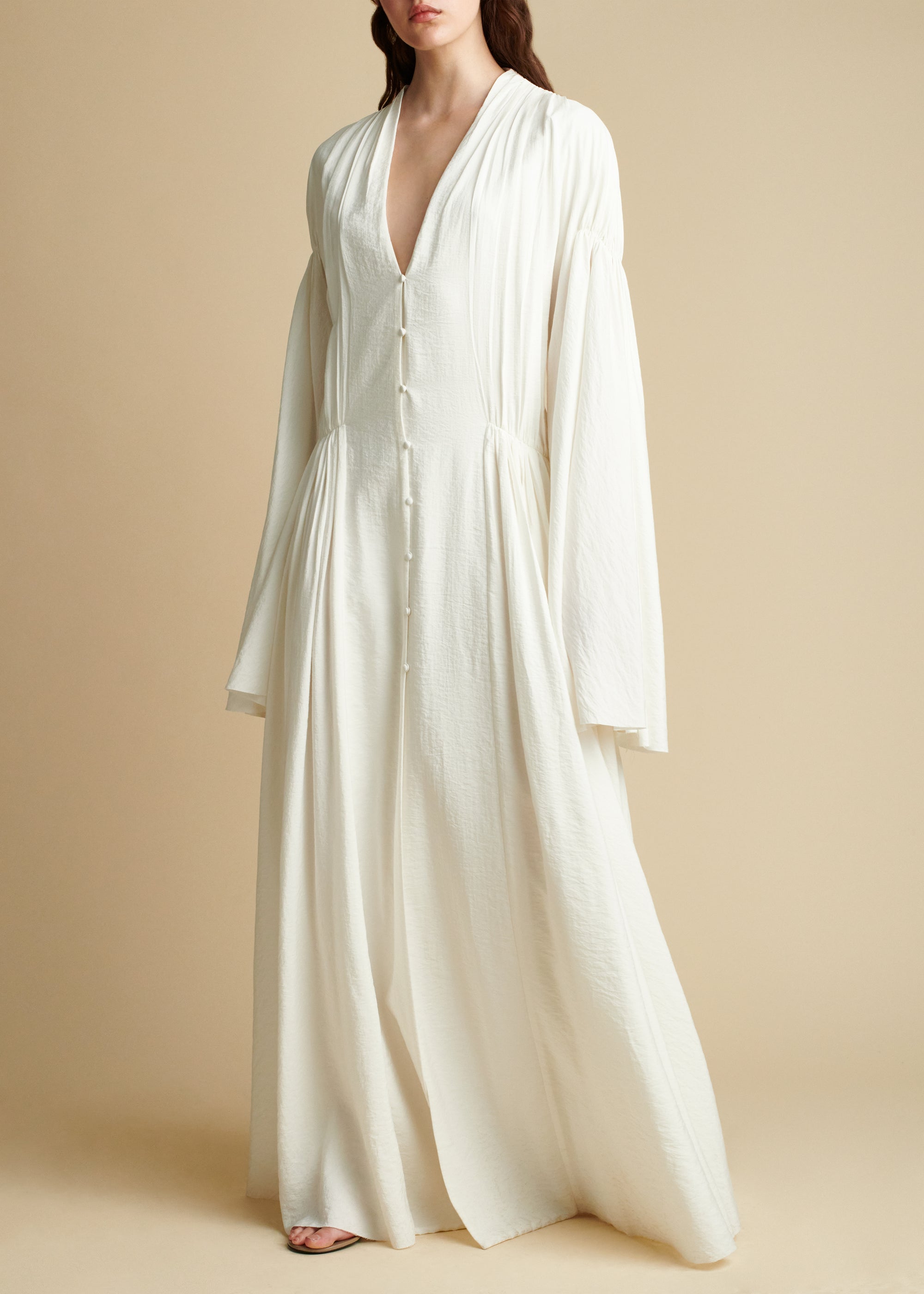 Leif dress in silk - Cream