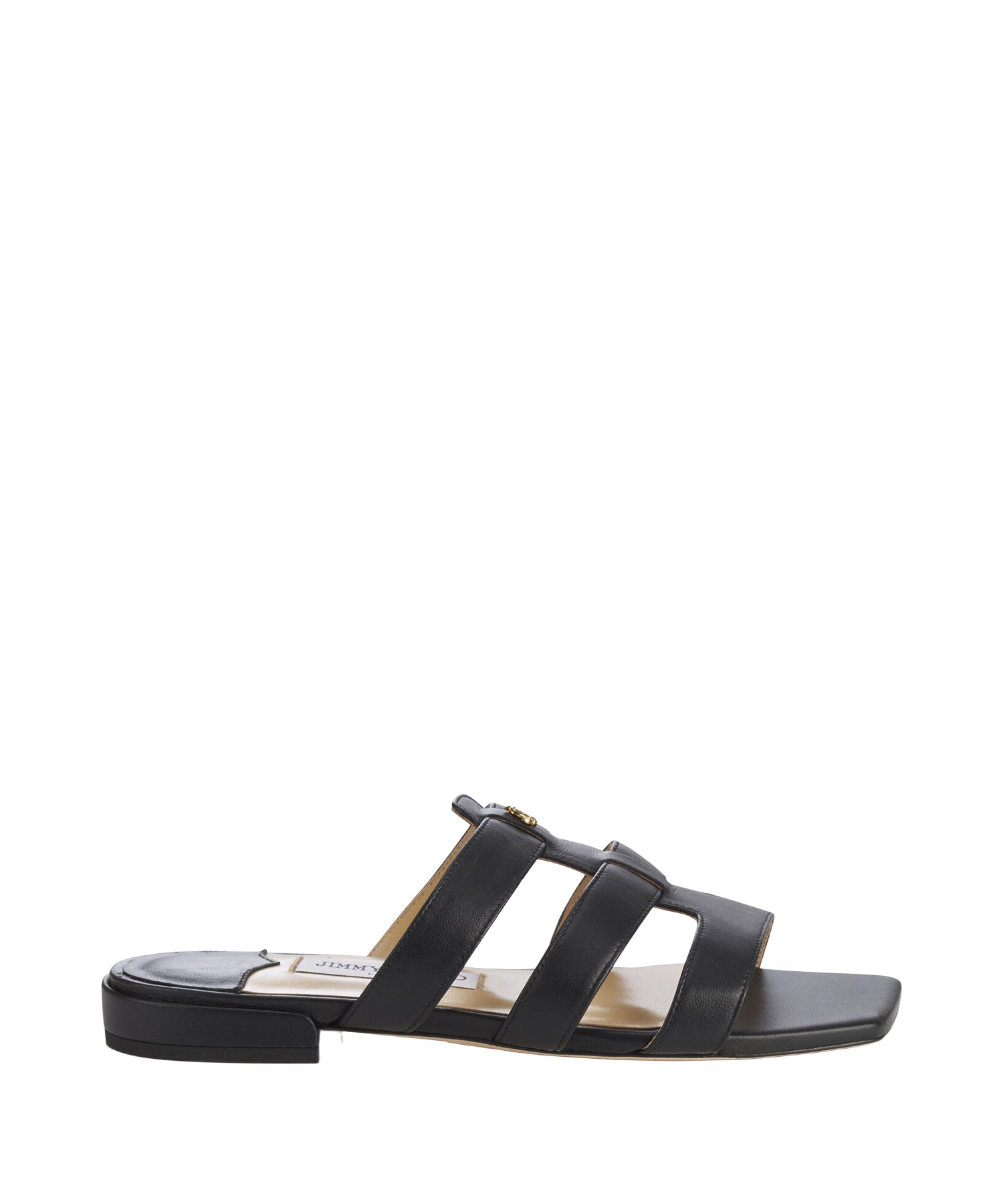 Leni flat sandals in leather - Black