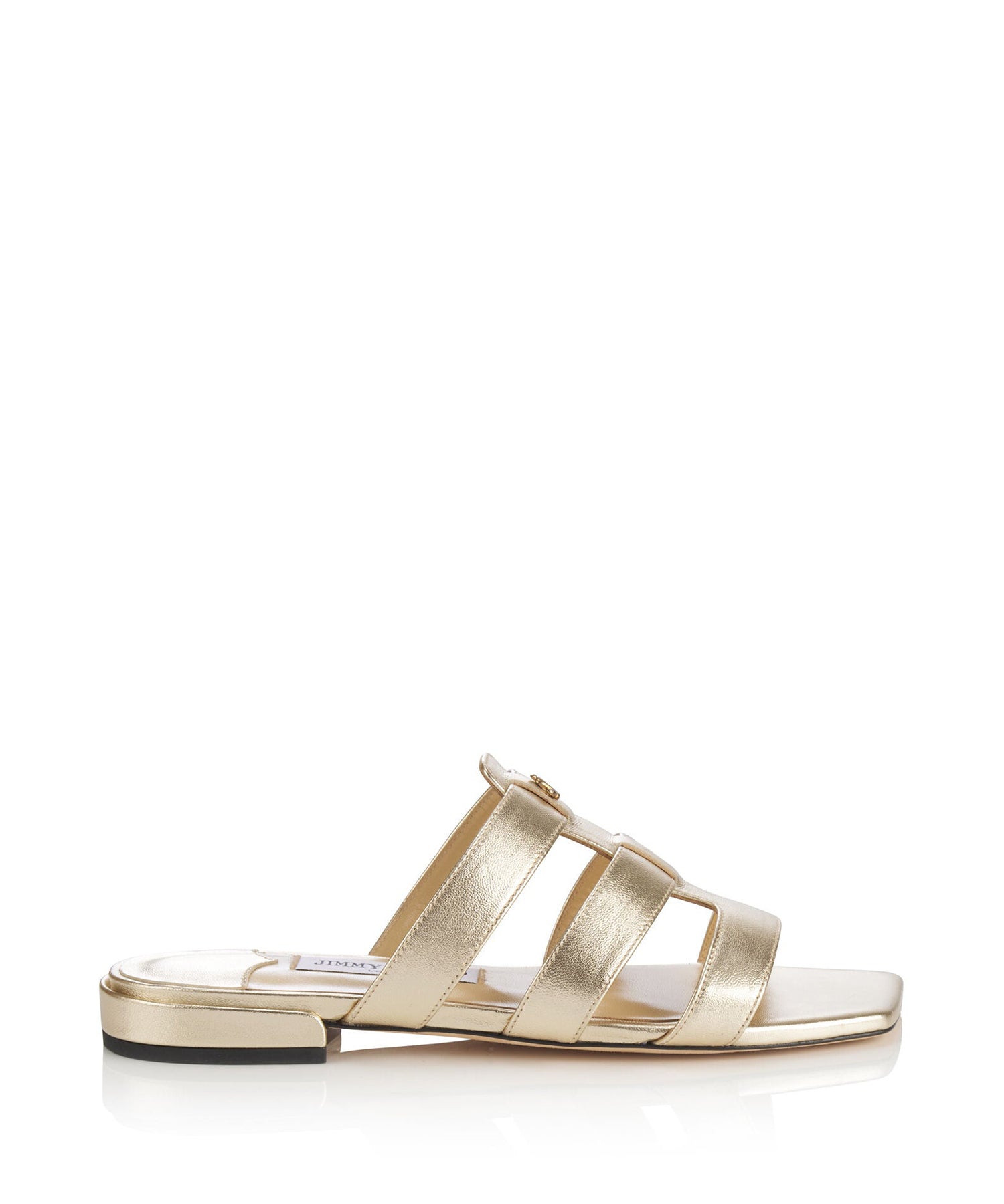 Sandales plates Leni en cuir - Champagne