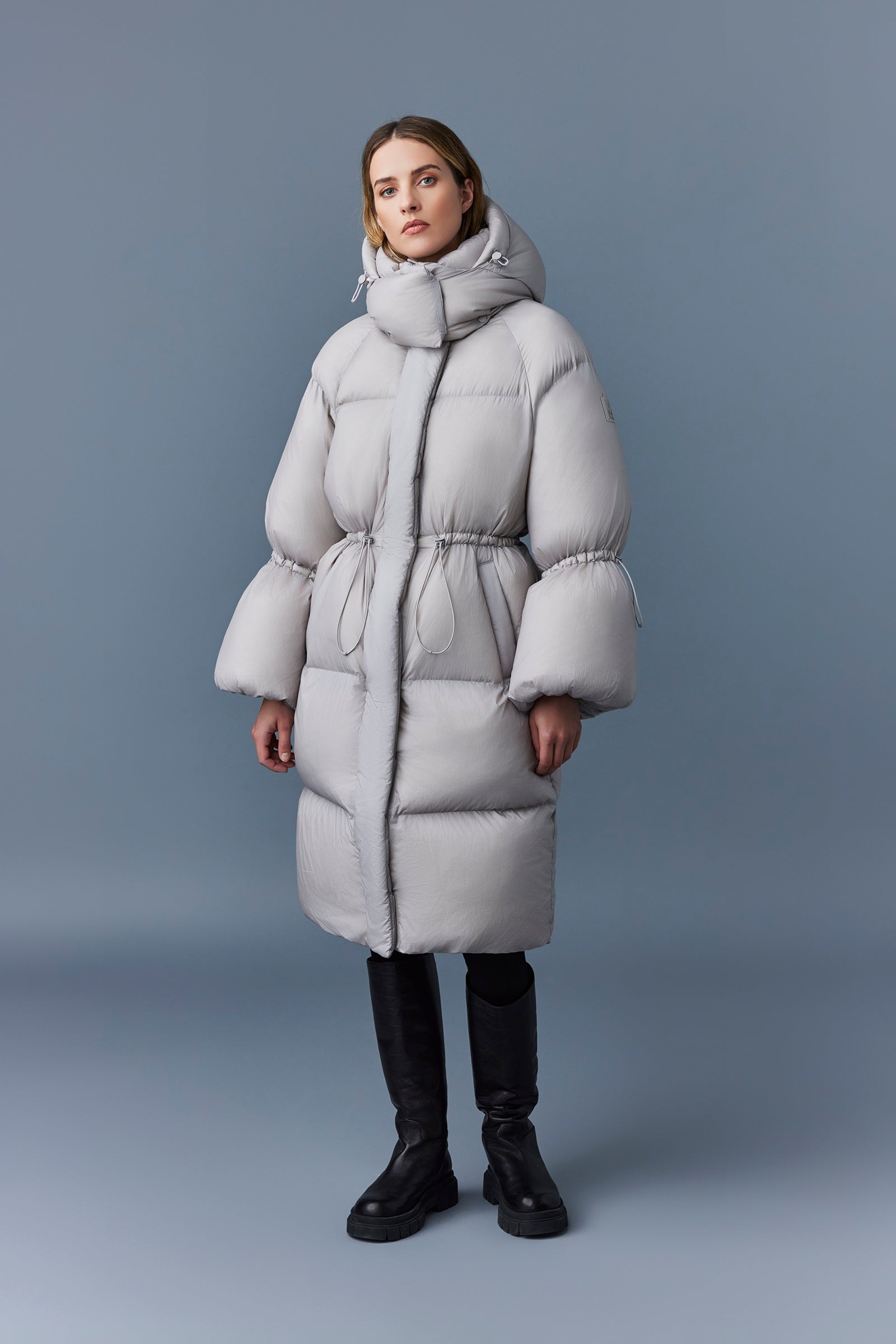 Doudoune longue Lenzi à capuche - Light Grey