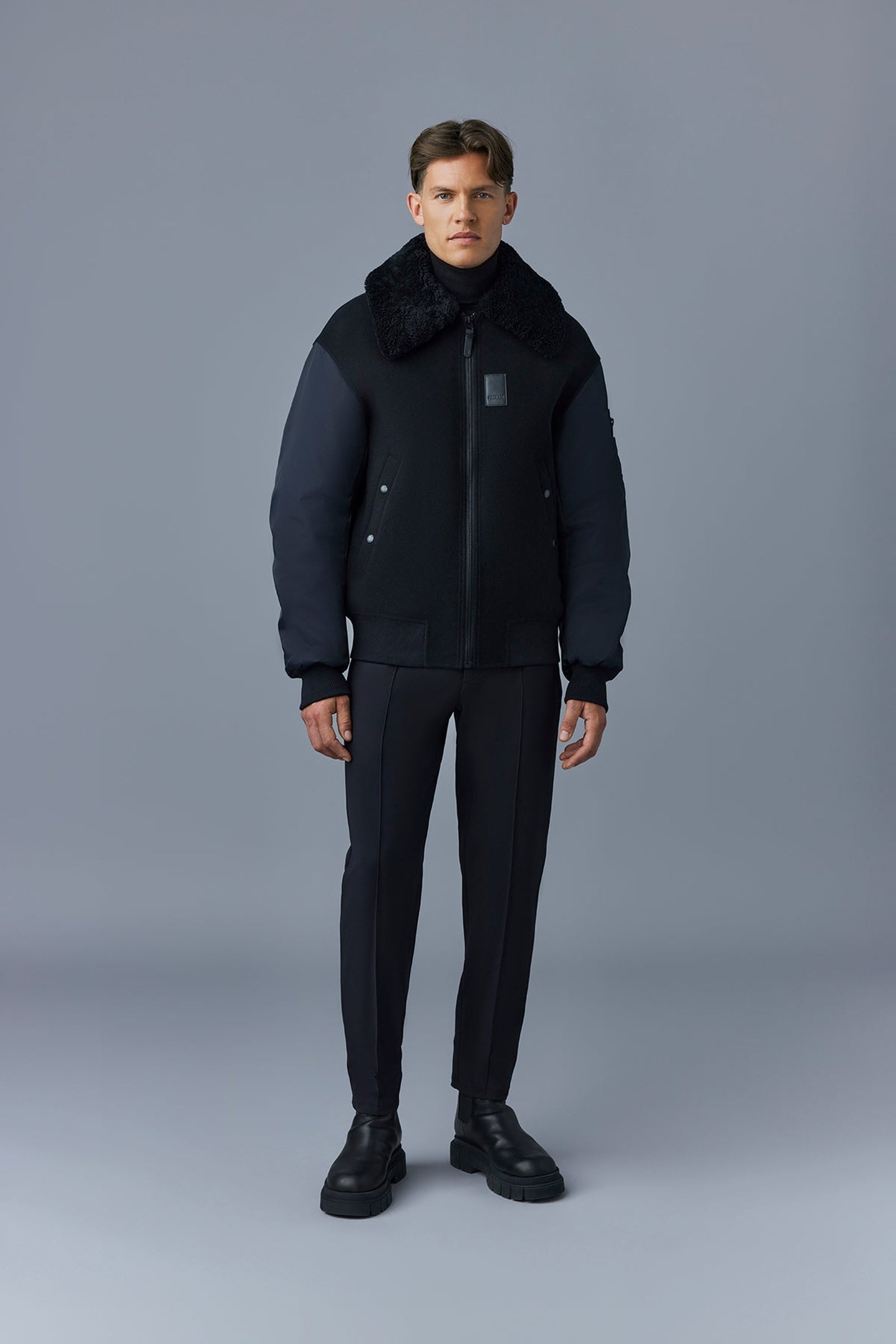 Veste bomber Leonard en laine - Black