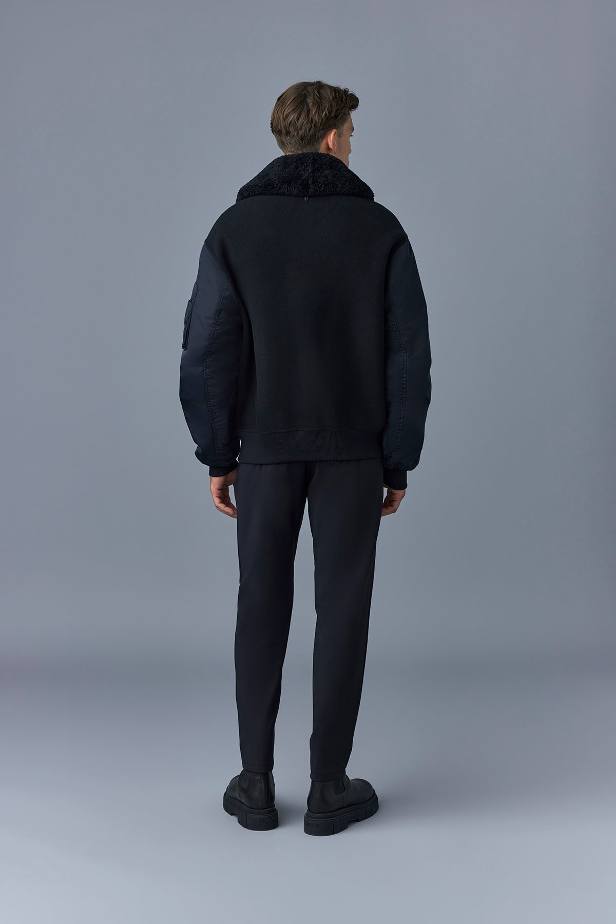 Veste bomber Leonard en laine - Black