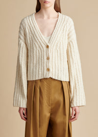 Cardigan Leon en cachemire - Ivory