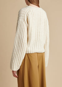 Cardigan Leon en cachemire - Ivory