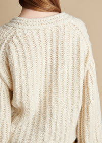 Cardigan Leon en cachemire - Ivory