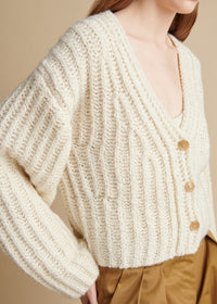 Cardigan Leon en cachemire - Ivory