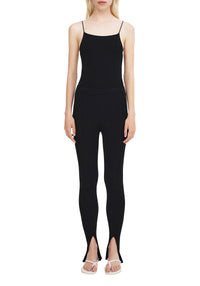 Legging Leo côtelé et fendu - Black