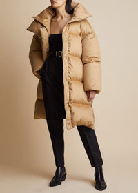 Leo puffer coat in cashmere - Caramel