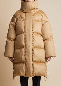 Leo puffer coat in cashmere - Caramel